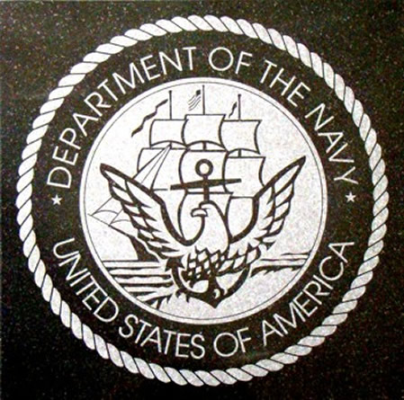 US Navy  Logo Engraved Granite Tile 